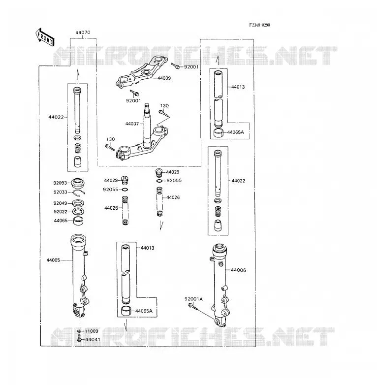 FRONT FORK Kawasaki MOTOS 600 1996 GPX600R  ZX600-C9