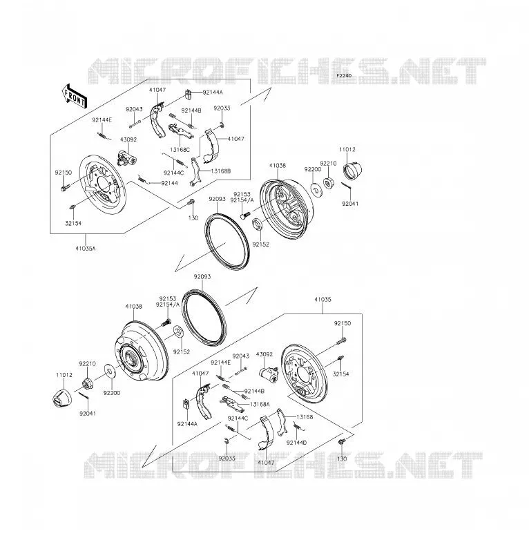 REAR HUB - BRAKE Kawasaki SSV 400 2011 MULE 610 4X4 XC  KAF400EBF