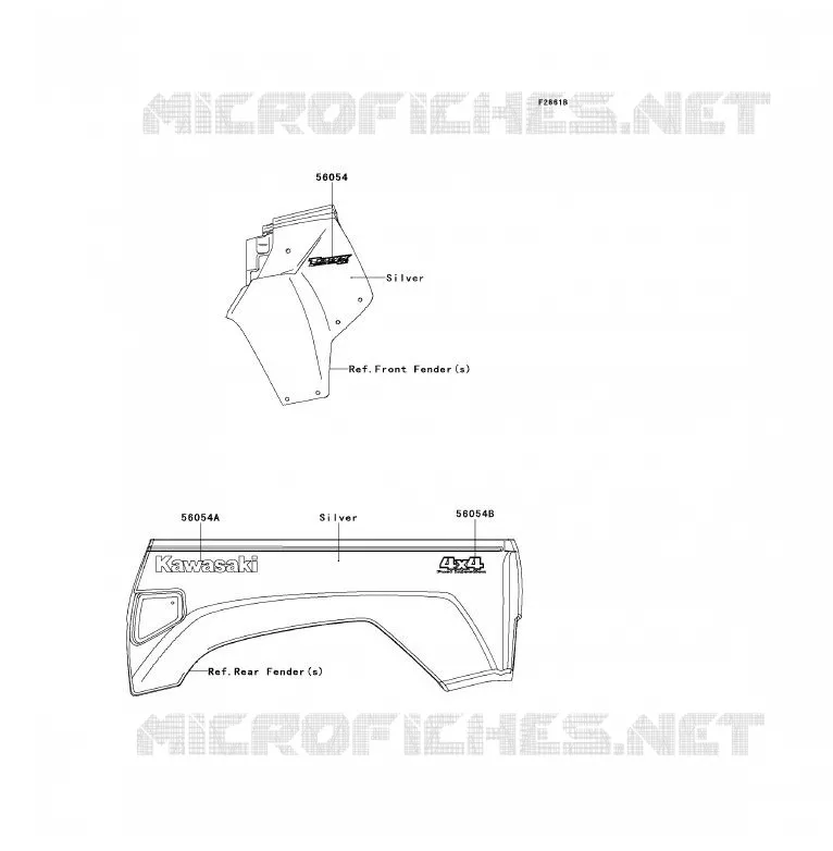 DECALS(SILVER) Kawasaki SSV 750 2012 TERYX 750 FI 4X4 LE  KRF750VCS