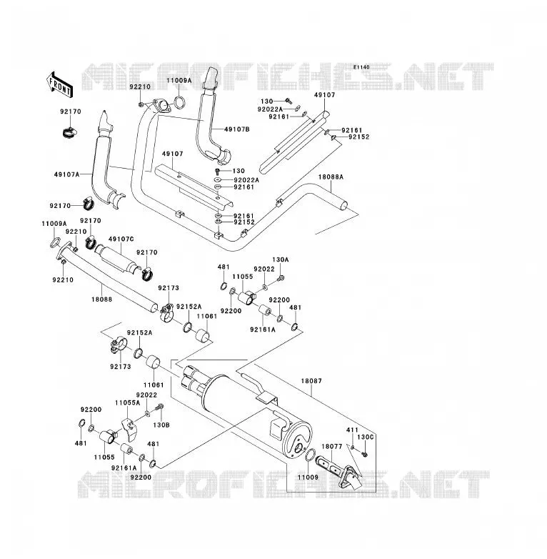 EXHAUST Kawasaki SSV 750 2012 TERYX 750 FI 4X4 LE  KRF750VCS