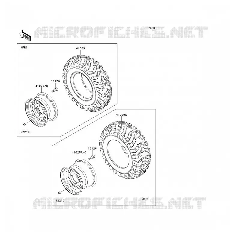 WHEELS - TIRES Kawasaki SSV 750 2012 TERYX 750 FI 4X4 LE  KRF750VCS