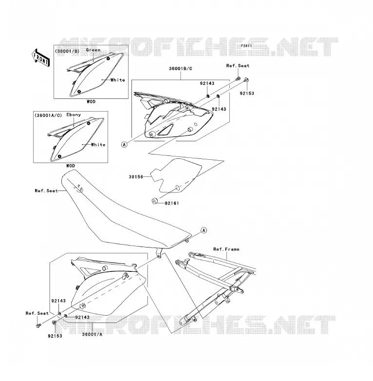 SIDE COWLING Kawasaki TOUT-TERRAIN 450 2009 KX450F  KX450E9FA