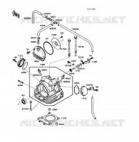 CYLINDER HEAD voor Kawasaki KLF220 1988
