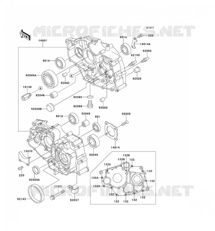 CRANKCASE(S) Kawasaki QUAD 220 1999 KLF220  KLF220-A12