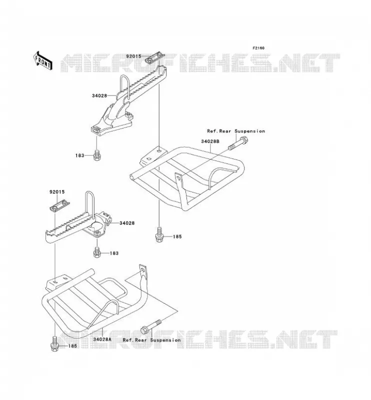 FOOTREST Kawasaki QUAD 220 1999 KLF220  KLF220-A12