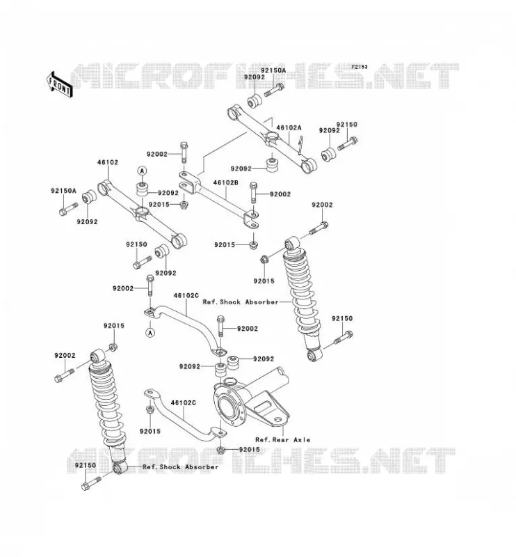 REAR SUSPENSION Kawasaki QUAD 220 2000 KLF220  KLF220-A13