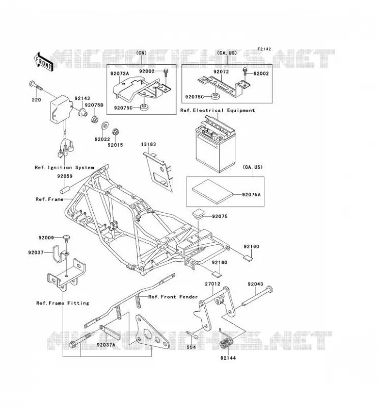 BATTERY BRACKET Kawasaki QUAD 220 2000 KLF220  KLF220-A13