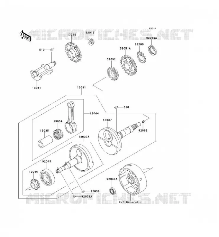 CRANKSHAFT Kawasaki QUAD 220 2001 KLF220  KLF220-A14