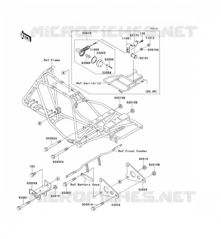 FRAME PARTS (COUVERTURE) Kawasaki QUAD 220 2001 KLF220  KLF220-A14