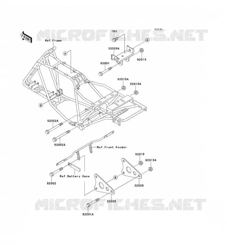 FRAME PARTS (COUVERTURE) Kawasaki QUAD 220 2001 KLF220  KLF220-A14