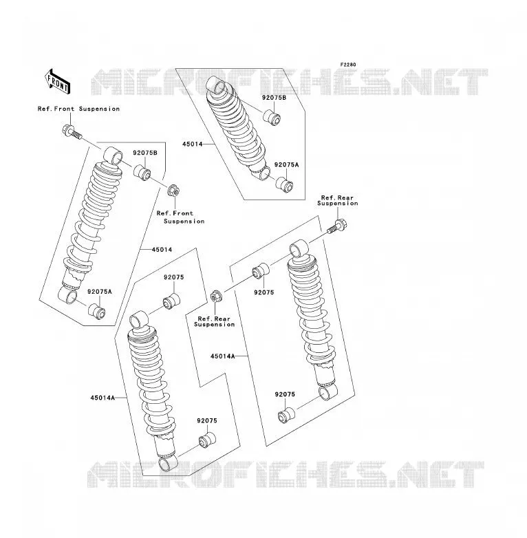 SUSPENSION - SHOCK ABSORBER Kawasaki QUAD 220 2002 KLF220  KLF220-A15