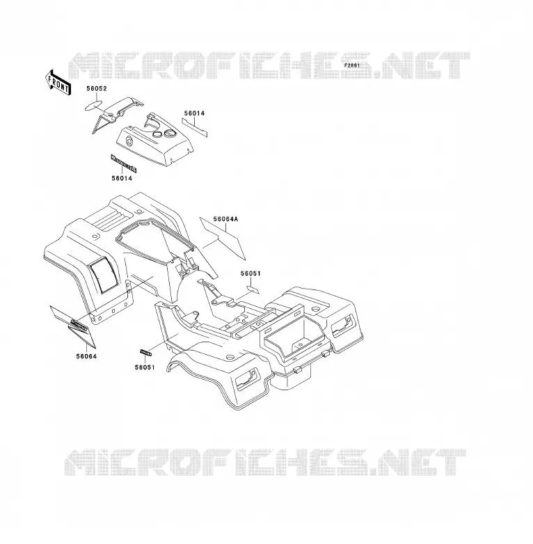 STICKER(GREEN) Kawasaki QUAD 220 2002 KLF220  KLF220-A15
