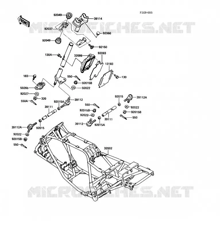 CHASSIS Kawasaki QUAD 220 1990 KLF220  KLF220-A3