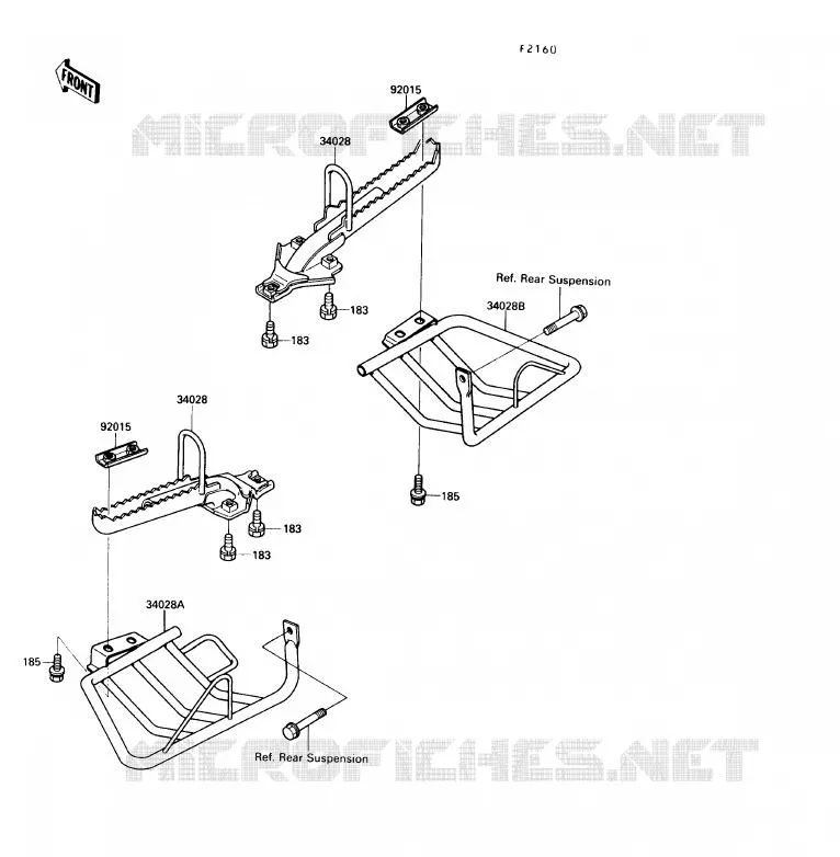 FOOTREST Kawasaki QUAD 220 1990 KLF220  KLF220-A3