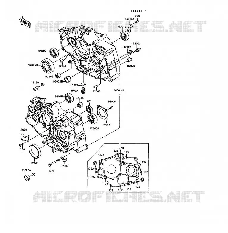 CRANKCASE(S) Kawasaki QUAD 220 1990 KLF220  KLF220-A3