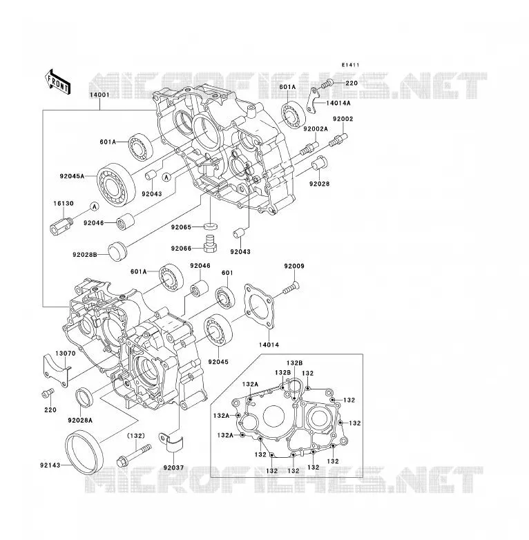 CRANKCASE(S) Kawasaki QUAD 220 1992 KLF220  KLF220-A5