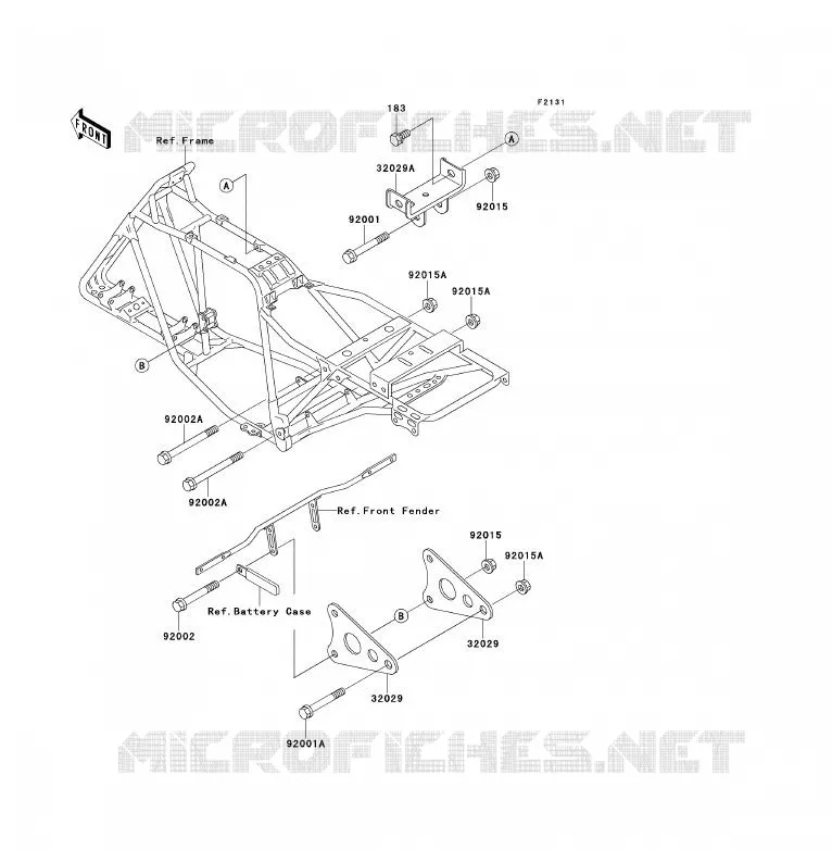 FRAME PARTS (COUVERTURE) Kawasaki QUAD 220 1993 KLF220  KLF220-A6