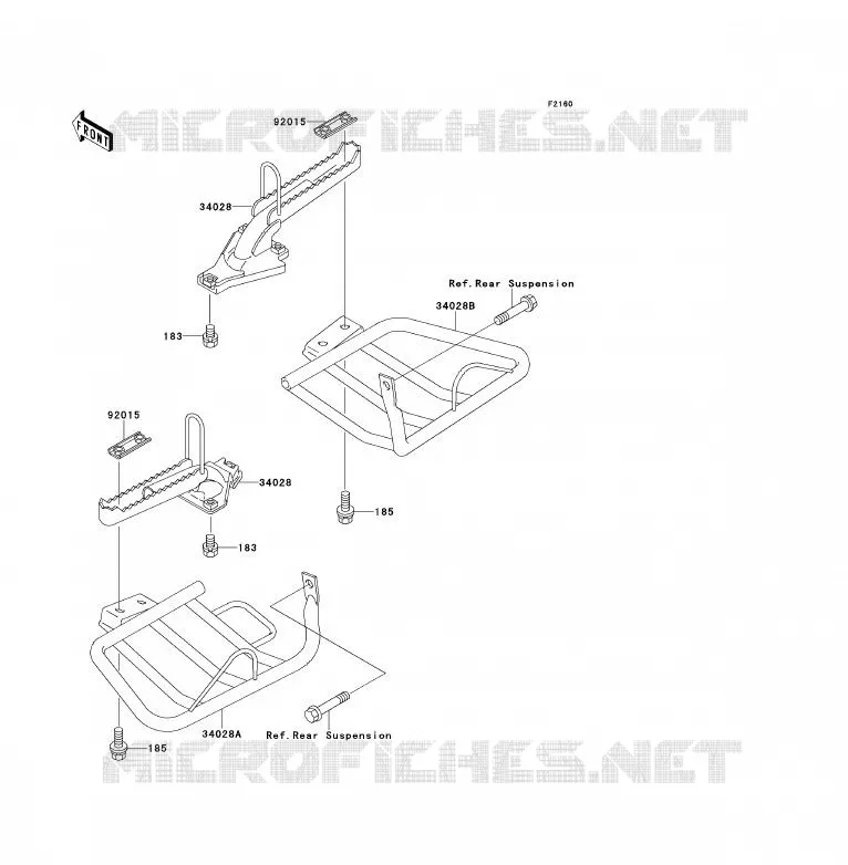 FOOTREST Kawasaki QUAD 220 1994 KLF220  KLF220-A7