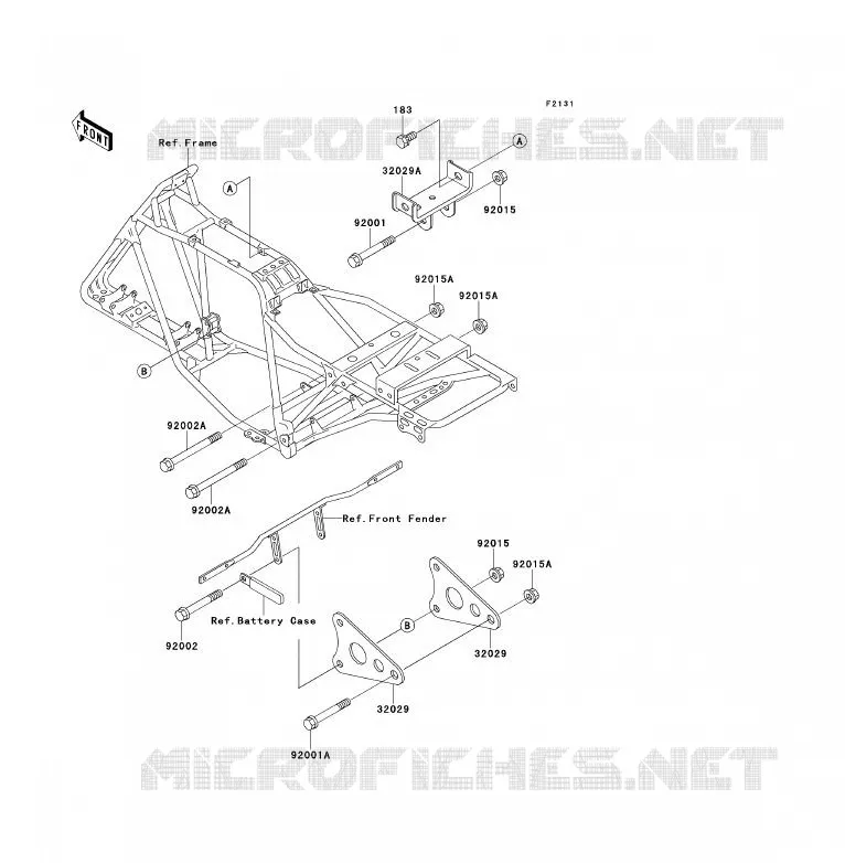 FRAME PARTS (COUVERTURE) Kawasaki QUAD 220 1996 KLF220  KLF220-A9