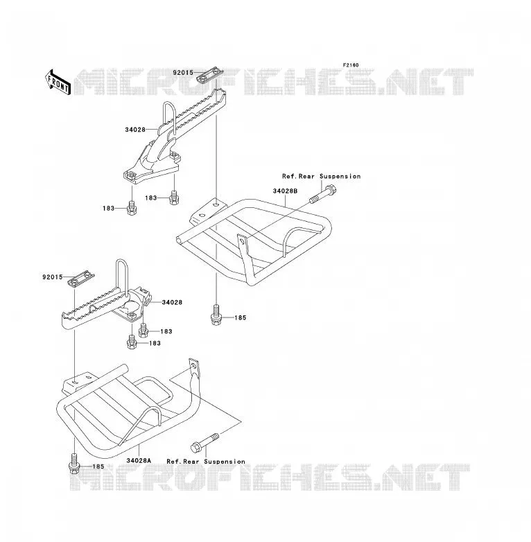 FOOTREST Kawasaki QUAD 250 2003 KLF250  KLF250-A1