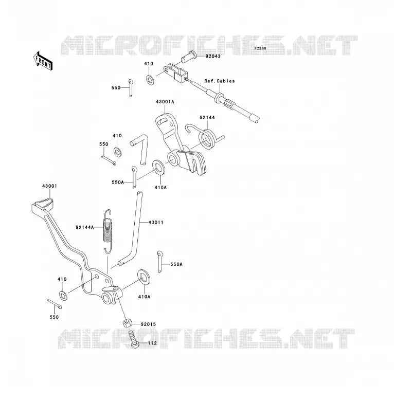 BRAKE PEDAL Kawasaki QUAD 250 2004 KLF250  KLF250-A2