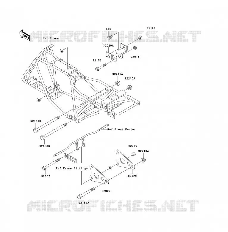 ENGINE MOUNT Kawasaki QUAD 250 2004 KLF250  KLF250-A2
