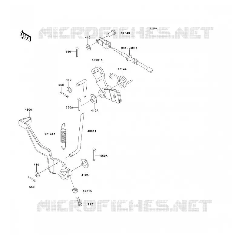 BRAKE PEDAL Kawasaki QUAD 250 2004 KLF250  KLF250-A2
