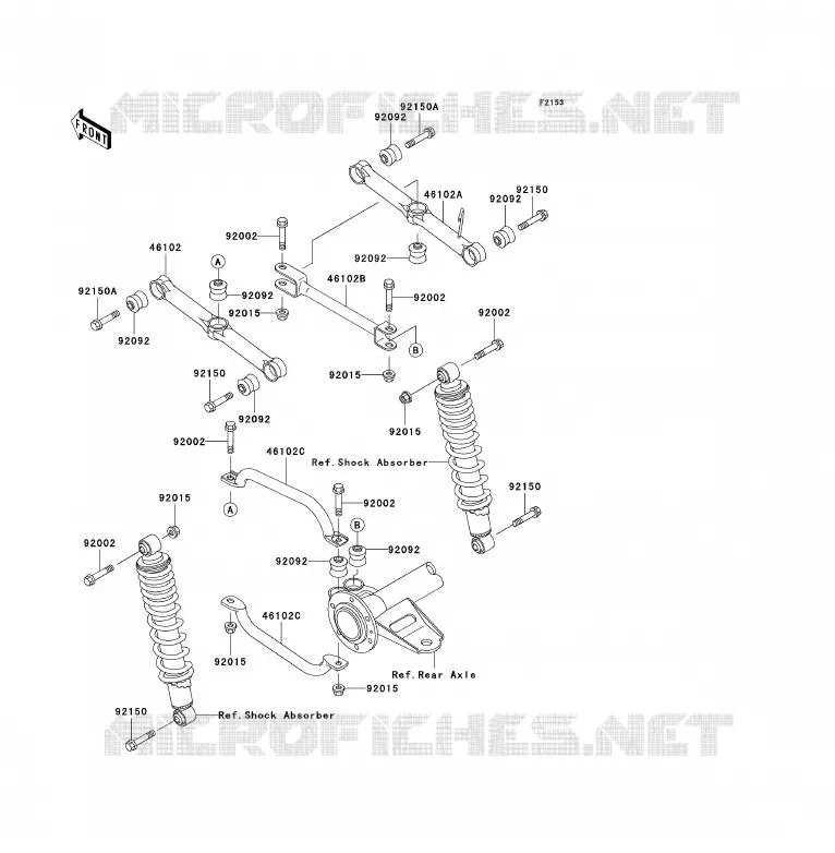 REAR SUSPENSION Kawasaki QUAD 250 2004 KLF250  KLF250-A2