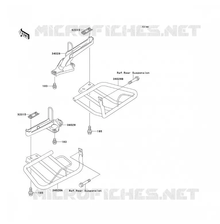 FOOTREST Kawasaki QUAD 250 2005 KLF250  KLF250-A3