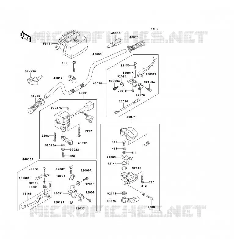 HANDLEBAR Kawasaki QUAD 250 2006 KLF250  KLF250A6F