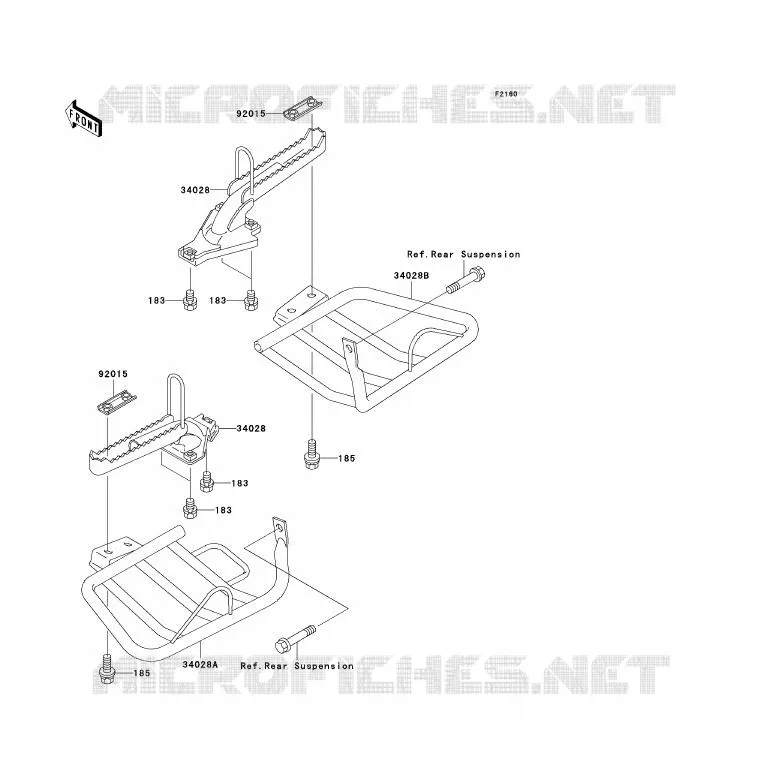 FOOTREST Kawasaki QUAD 250 2007 KLF250  KLF250A7F
