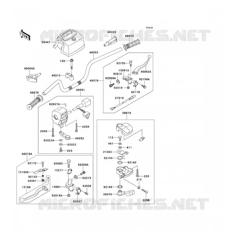 HANDLEBAR Kawasaki QUAD 250 2007 KLF250  KLF250A7F