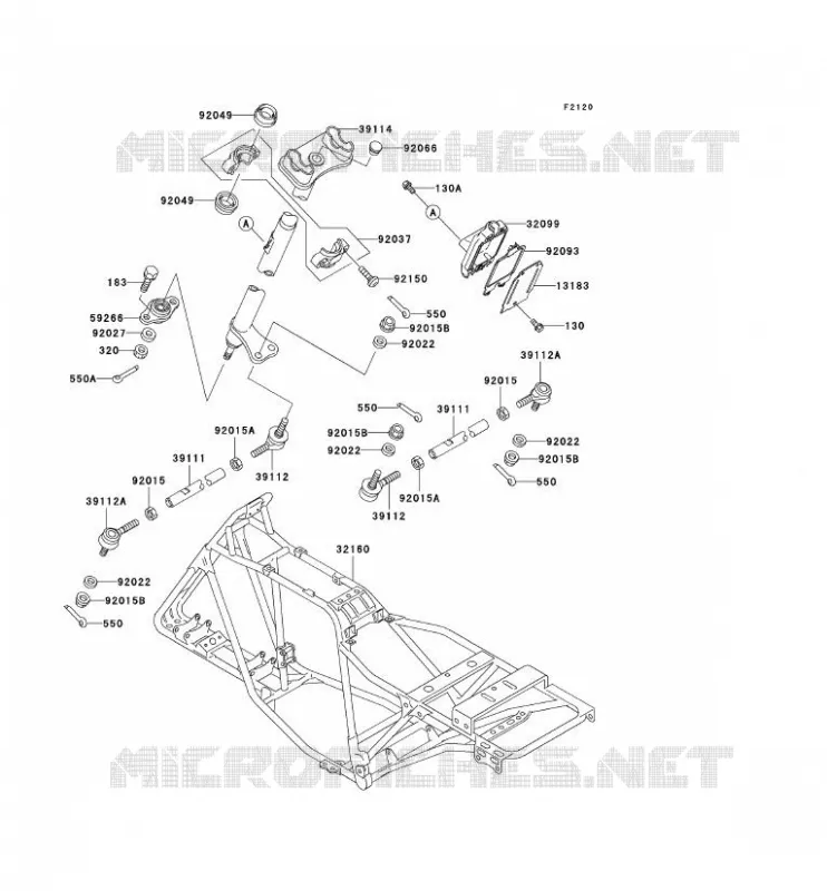 CHASSIS Kawasaki QUAD 250 2007 KLF250  KLF250A7F