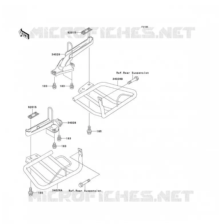 FOOTREST Kawasaki QUAD 250 2008 KLF250  KLF250A8F