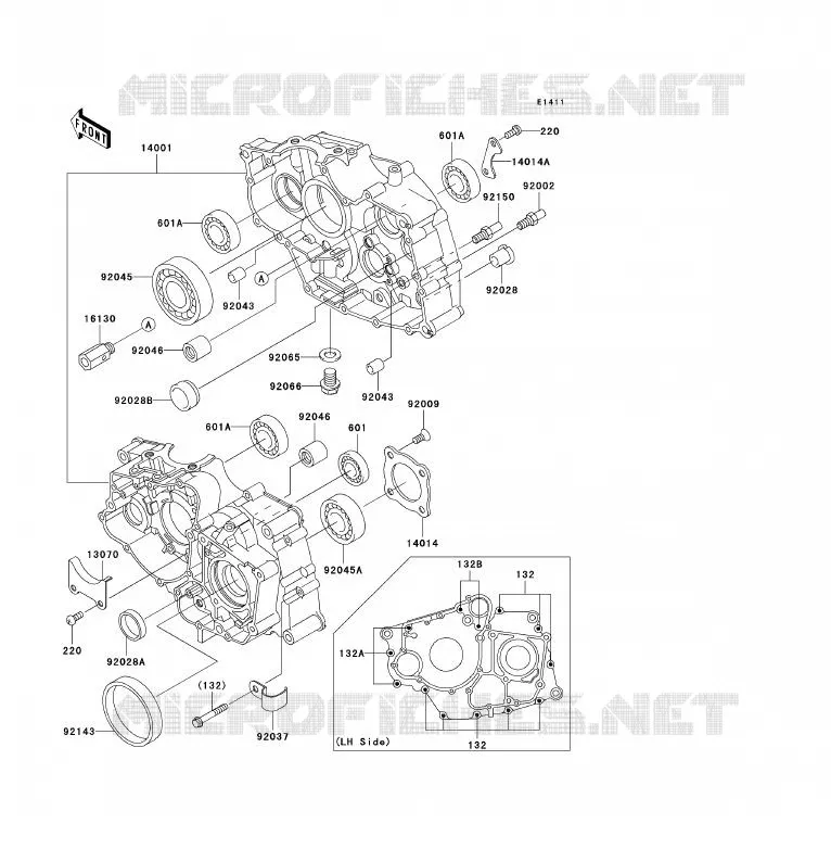 CRANKCASE(S) Kawasaki QUAD 250 2009 KLF250  KLF250A9F