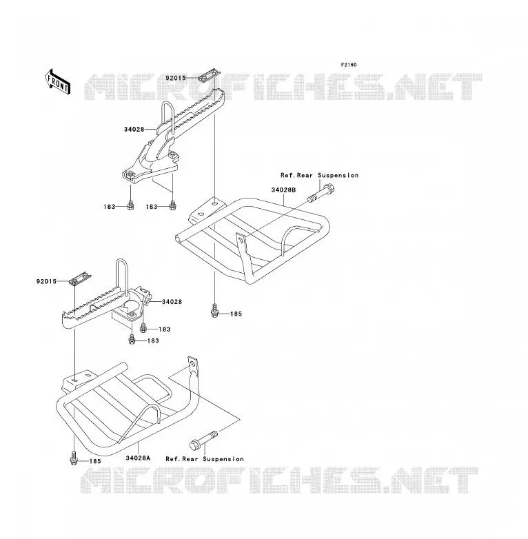 FOOTREST Kawasaki QUAD 250 2009 KLF250  KLF250A9F