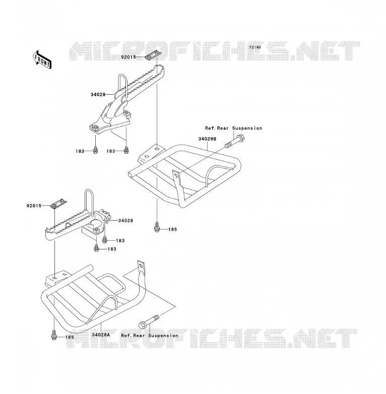 FOOTREST Kawasaki QUAD 250 2010 KLF250  KLF250AAF