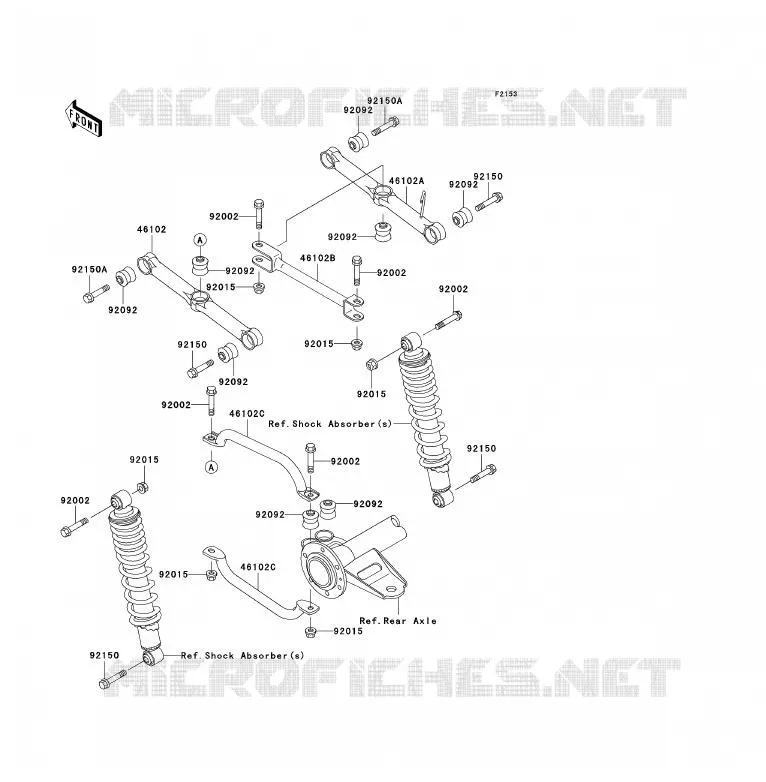 REAR SUSPENSION Kawasaki QUAD 250 2010 KLF250  KLF250AAF