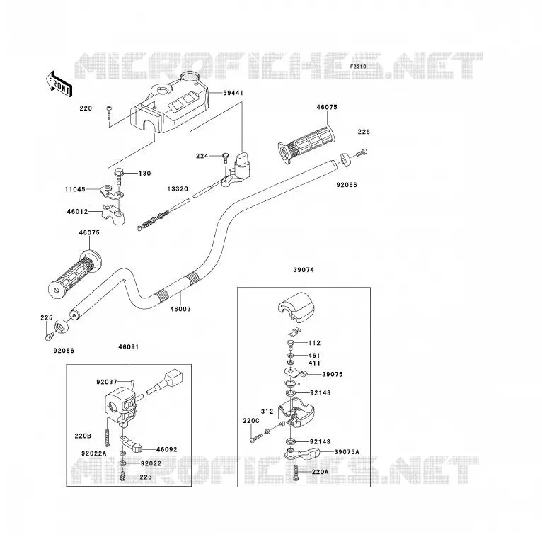 HANDLEBAR Kawasaki QUAD 300 1998 KLF300  KLF300-B11