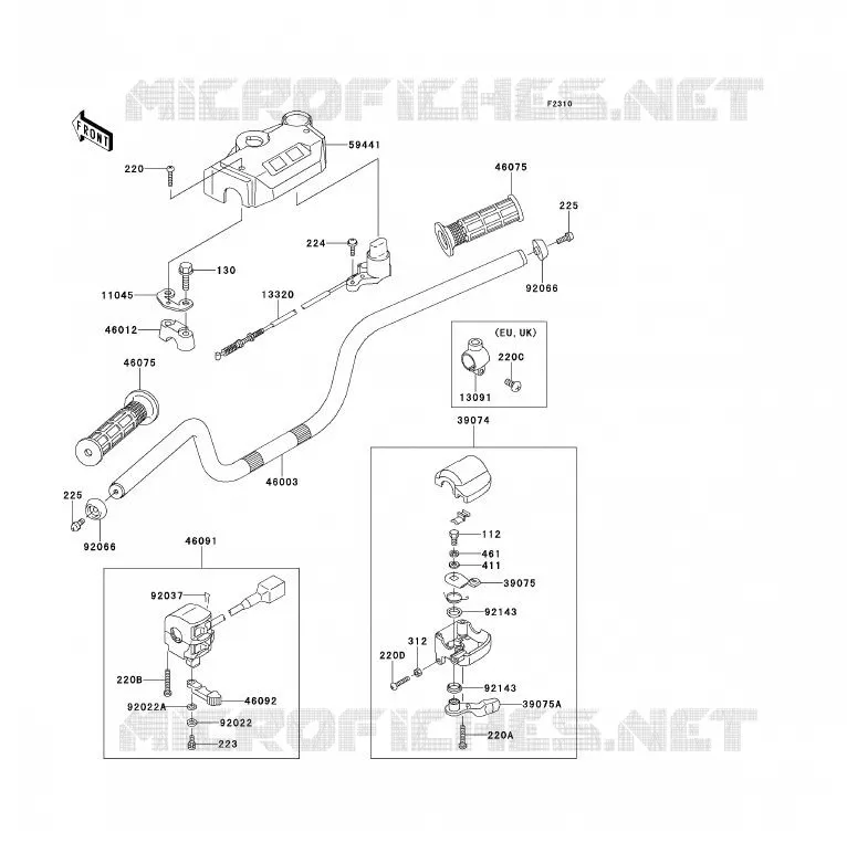 HANDLEBAR Kawasaki QUAD 300 1999 KLF300  KLF300-B12