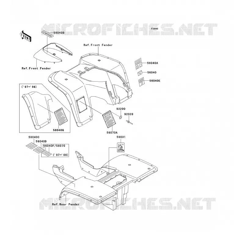 LABELS(AS) Kawasaki QUAD 300 1999 KLF300  KLF300-B12