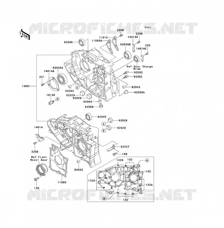 CRANKCASE(S) Kawasaki QUAD 300 1999 KLF300  KLF300-B12