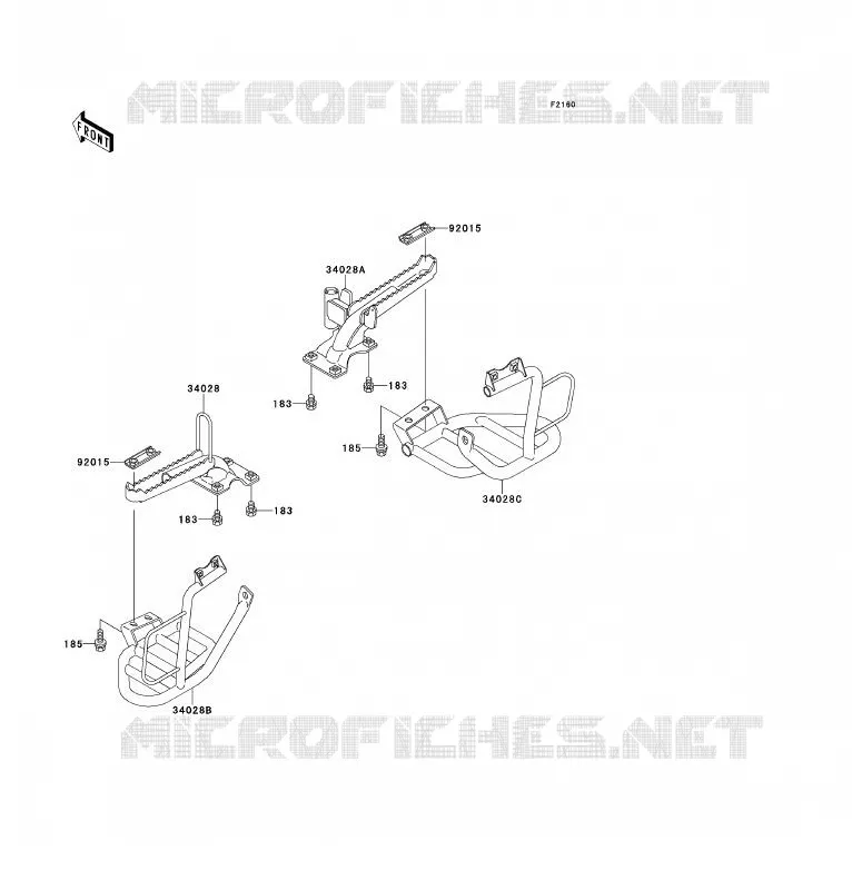 FOOTREST Kawasaki QUAD 300 2000 KLF300  KLF300-B13
