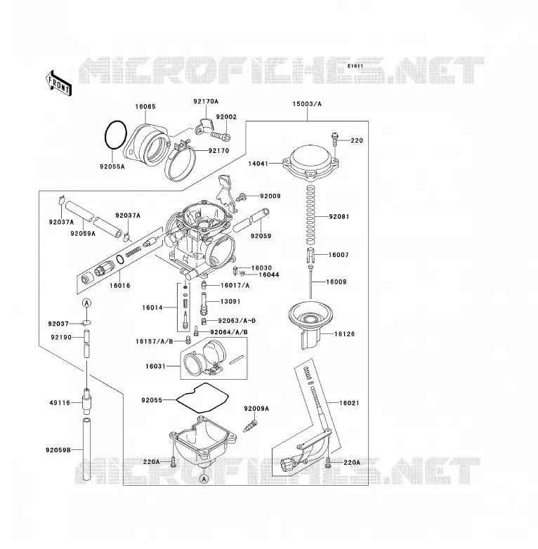 CARBURETOR Kawasaki QUAD 300 2000 KLF300  KLF300-B13