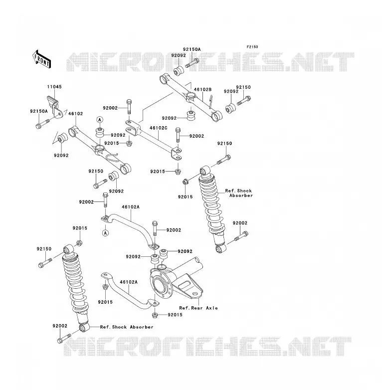 REAR SUSPENSION Kawasaki QUAD 300 2000 KLF300  KLF300-B13