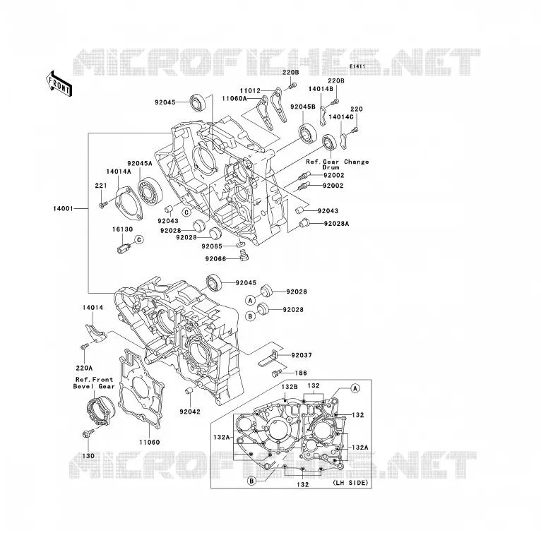 CRANKCASE(S) Kawasaki QUAD 300 2002 KLF300  KLF300-B15