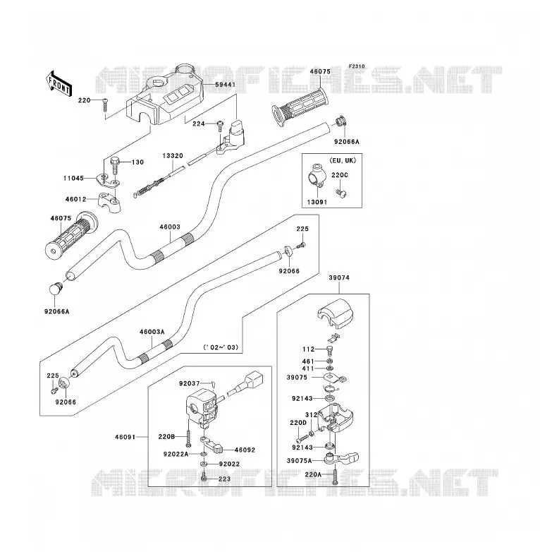 HANDLEBAR Kawasaki QUAD 300 2003 KLF300  KLF300-B16