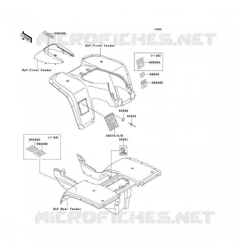 LABELS(AS) Kawasaki QUAD 300 2003 KLF300  KLF300-B16