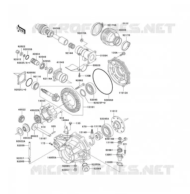 DRIVE SHAFT - FINAL GEAR Kawasaki QUAD 300 2003 KLF300  KLF300-B16