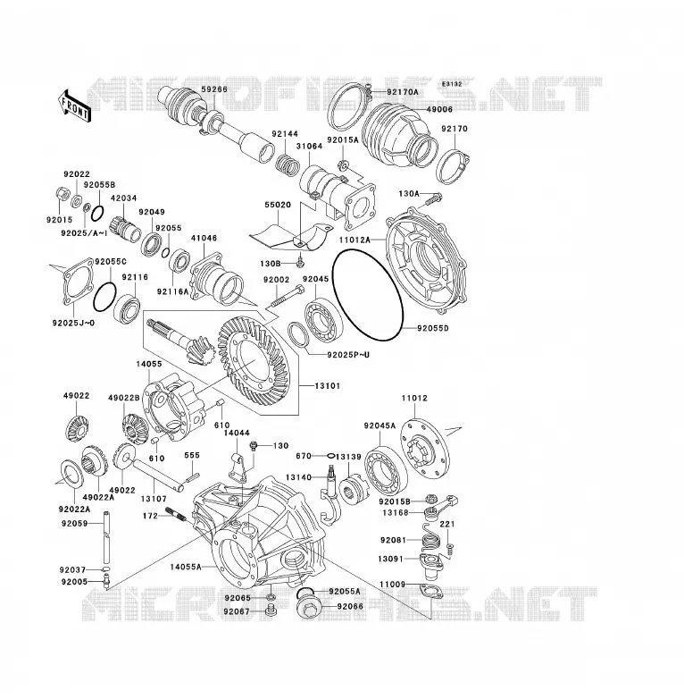 DRIVE SHAFT - FINAL GEAR Kawasaki QUAD 300 2004 KLF300  KLF300-B17